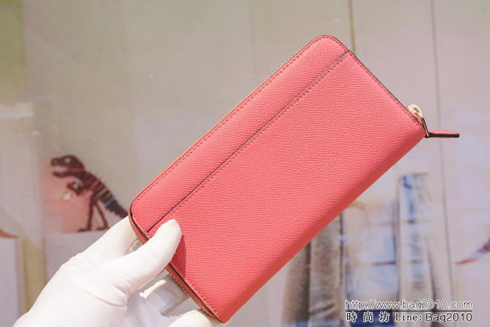 COACH蔻馳 F52859 pvc配皮 經典logo專櫃新款 馬車標拼色 長款拉鏈錢包 outlets款  Chz1335